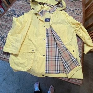 Lemon Yellow Burberrys  rain jacket with hood
